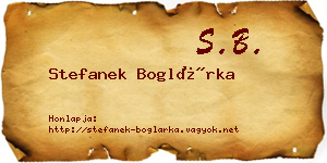 Stefanek Boglárka névjegykártya